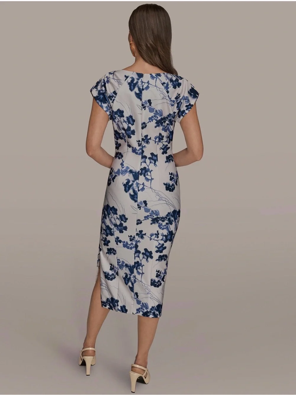 NWT Donna Karan Women's Boat Neck Midi Dress. Size 14. - Picture 6 of 11